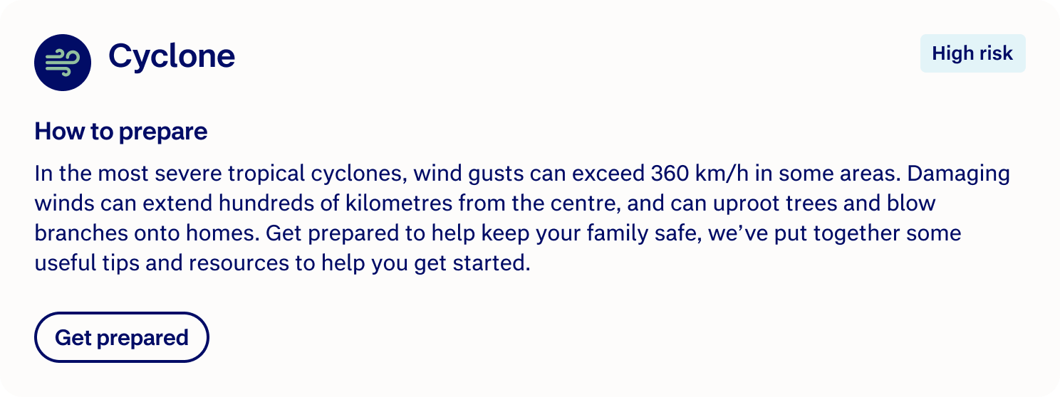 Cyclone risk preparation guidance